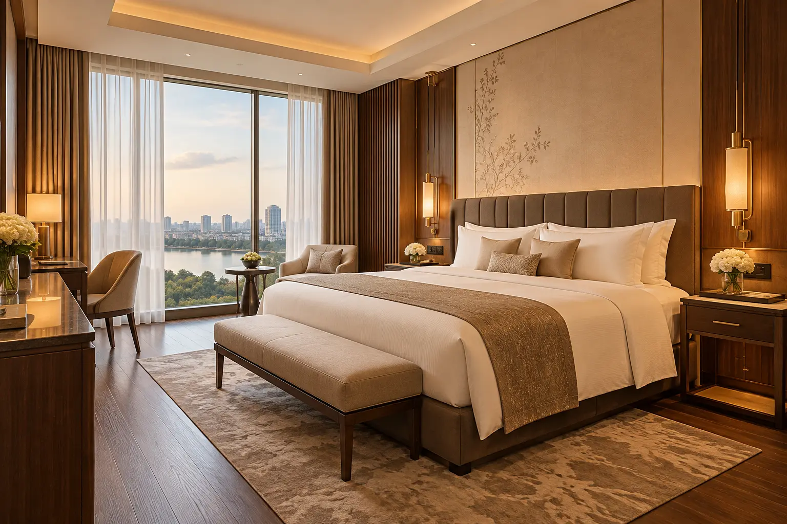 Hình minh họa phòng Deluxe King với một giường đôi lớn